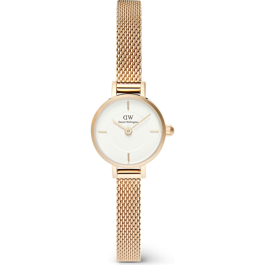 Daniel Wellington Petite Mini Melrose Mesh Strap Watch, 19mm In Gold