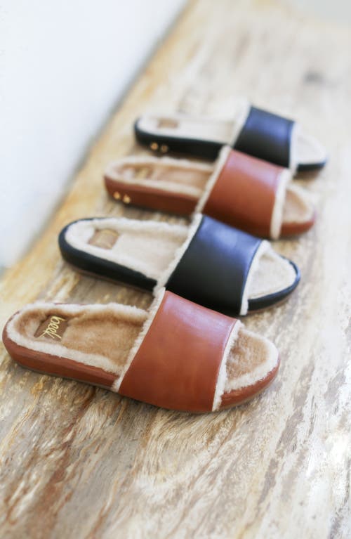 Beek Gallito Genuine Shearling Slide Sandal In Black