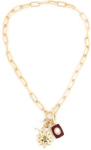 Panacea Faux Pearl Charm Pendant Necklace