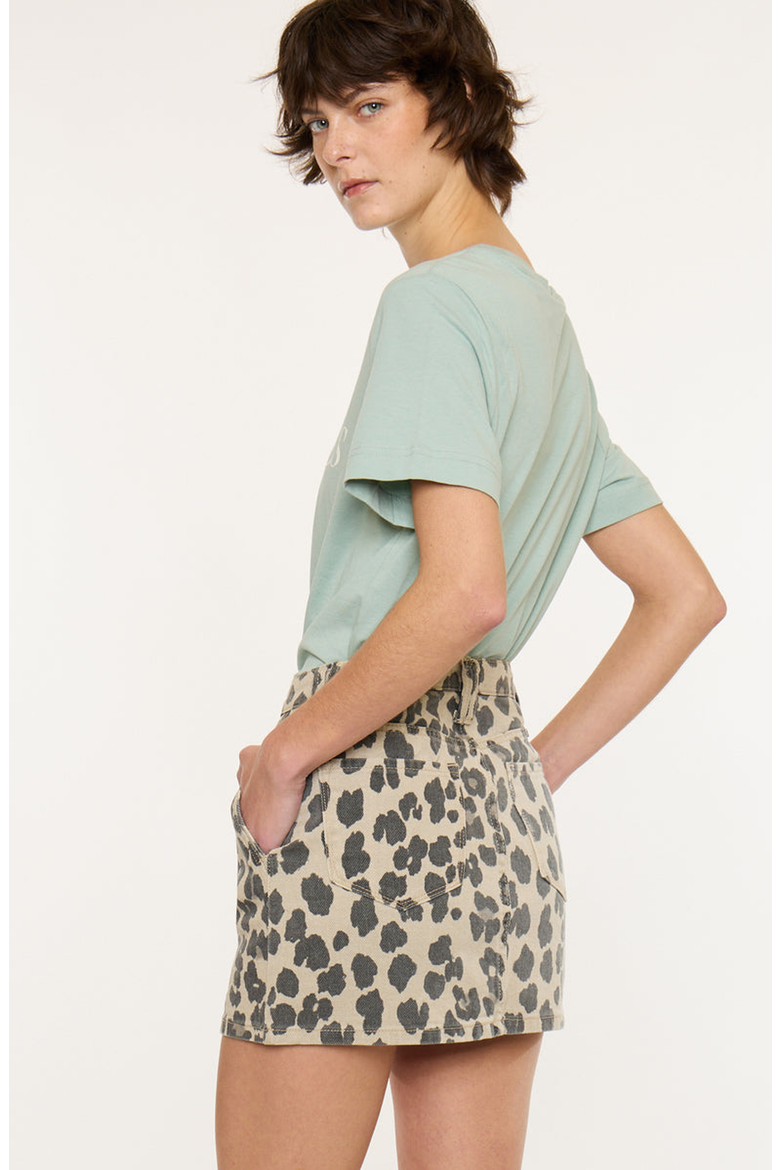 Leah Mid Rise Mini Skirt, Alternate, color, Leopard