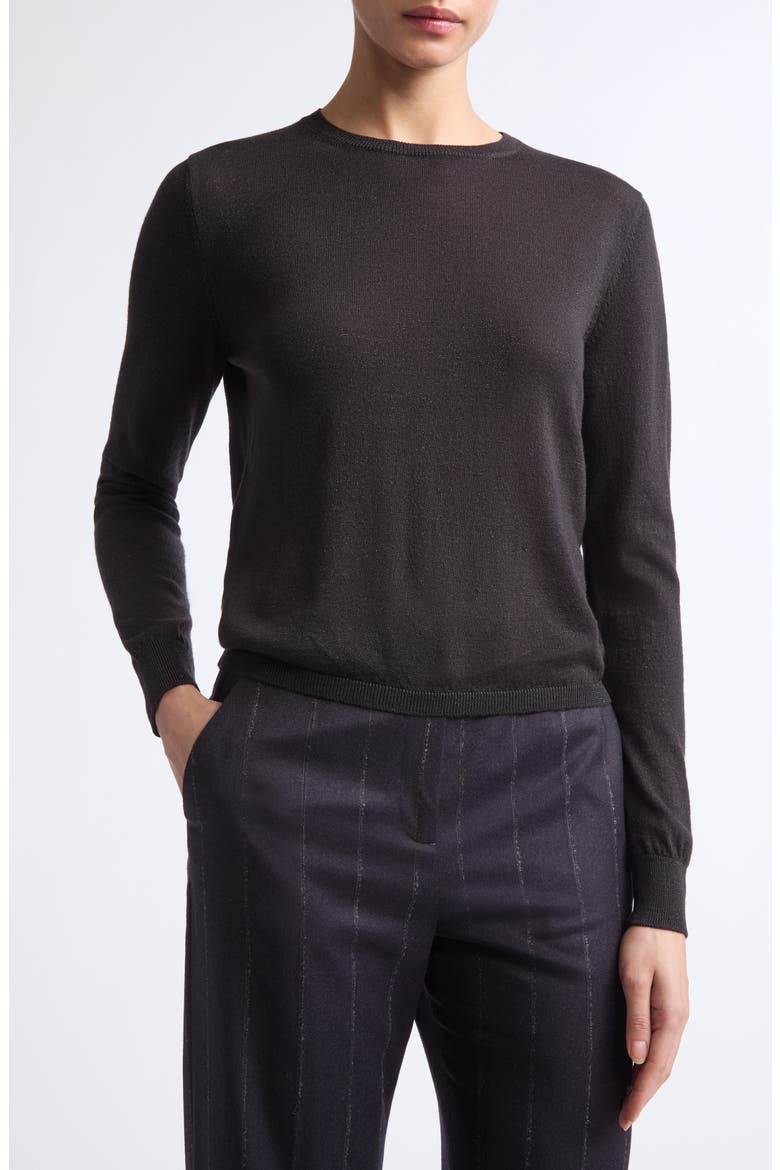 Crewneck Wool Blend Sweater, Alternate, color, 177 AMETHYST