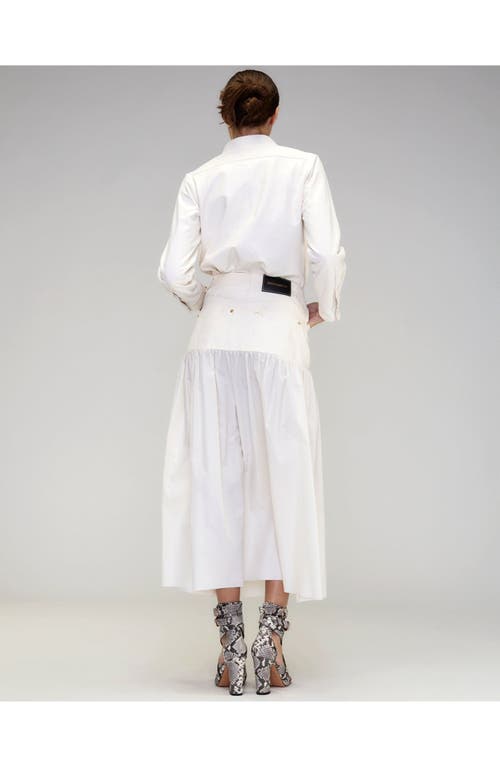 Cynthia Rowley Downtown Leather Nylon Skirt In Off_white