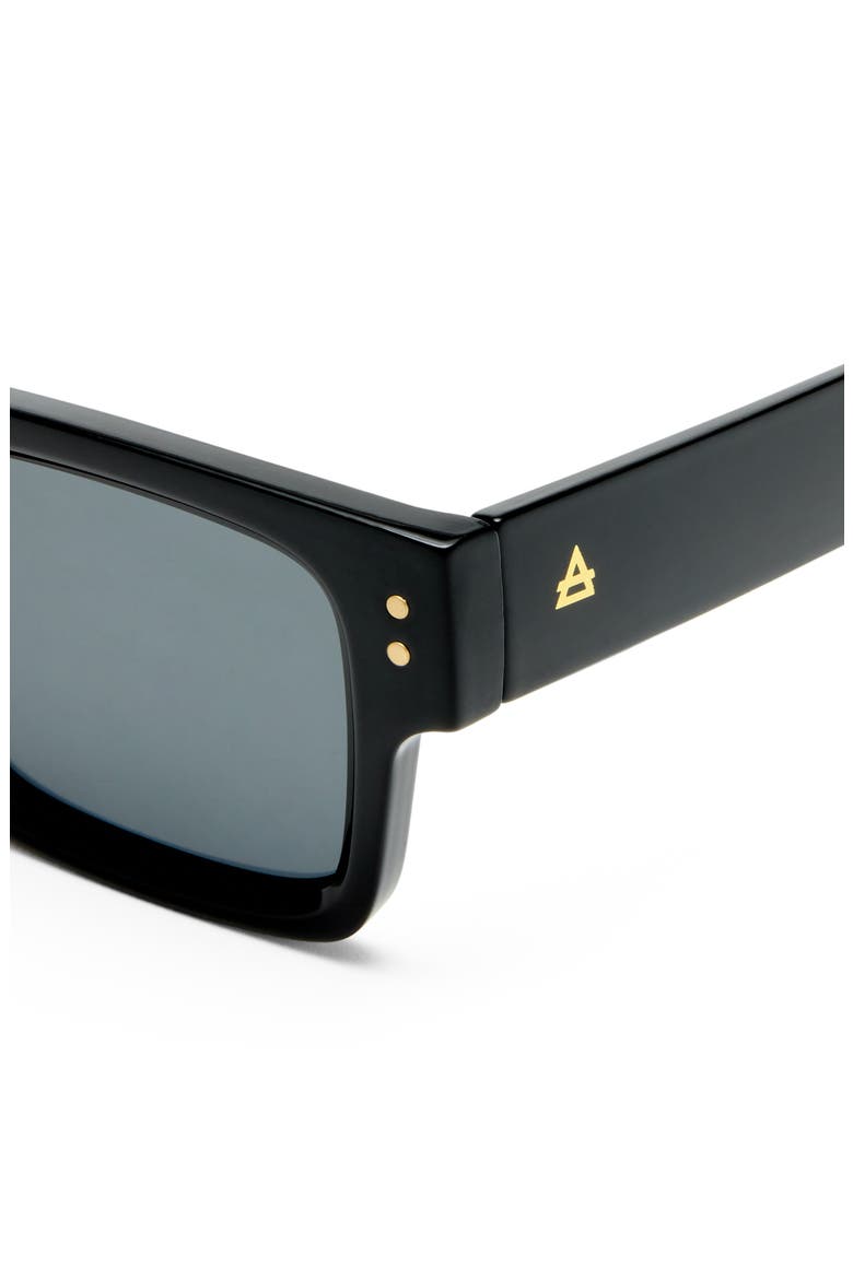 Aeron 49mm Rectangular Sunglasses, Alternate, color, BLACK / SMOKE MONO
