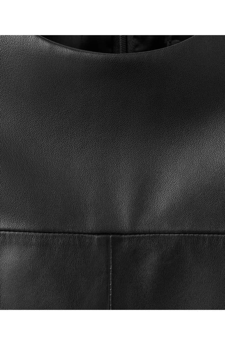 MANGO Selection Oversize Leather T-Shirt, Alternate, color, Black