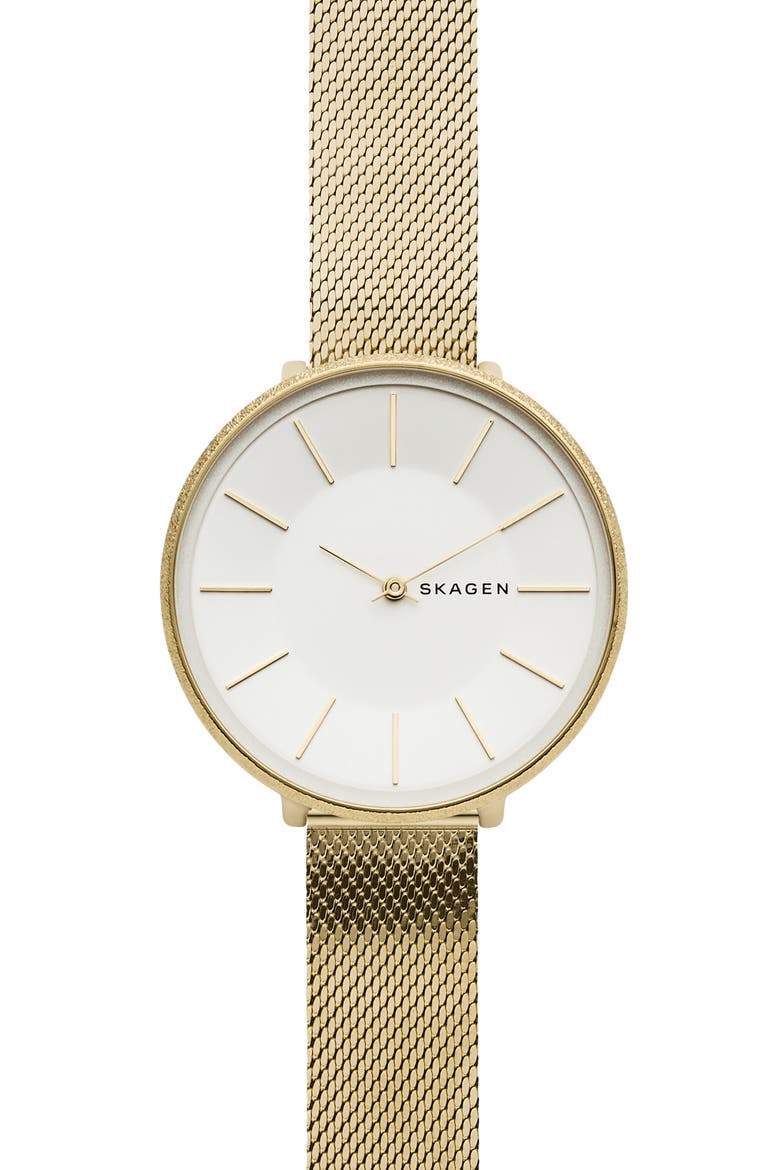 Karolina Mesh Strap Watch, 38mm, Main, color, GOLD/ GOLD