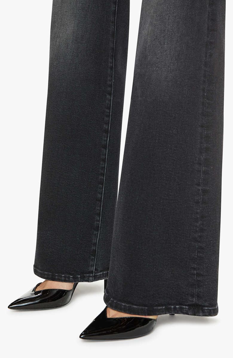 MOTHER Lil Hustler Roller Sneak Flare Jeans, Alternate, color, Not Today Satan