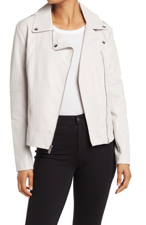 Faux Leather Asymmetrical Moto Jacket