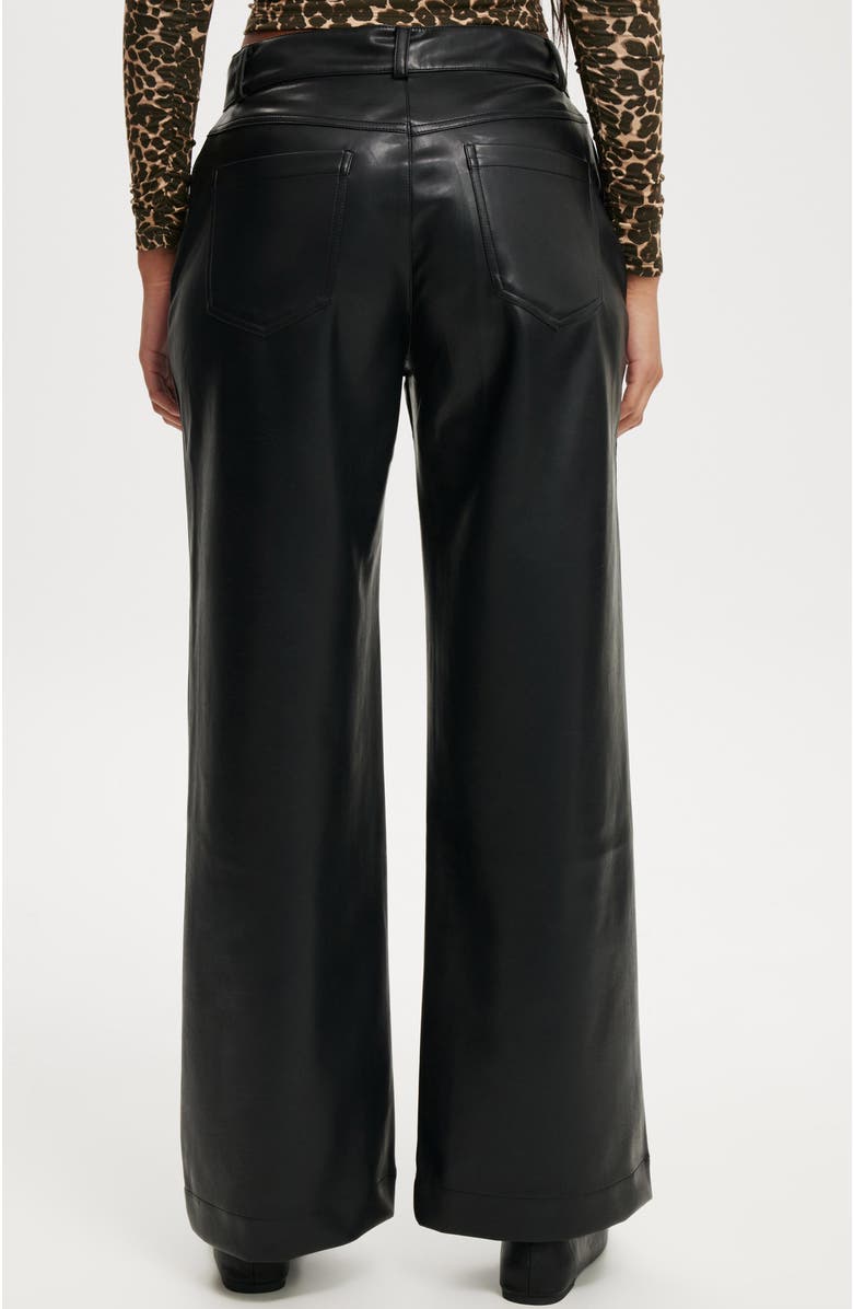 Cotton On Faux Leather Wide Leg Pant, Alternate, color,