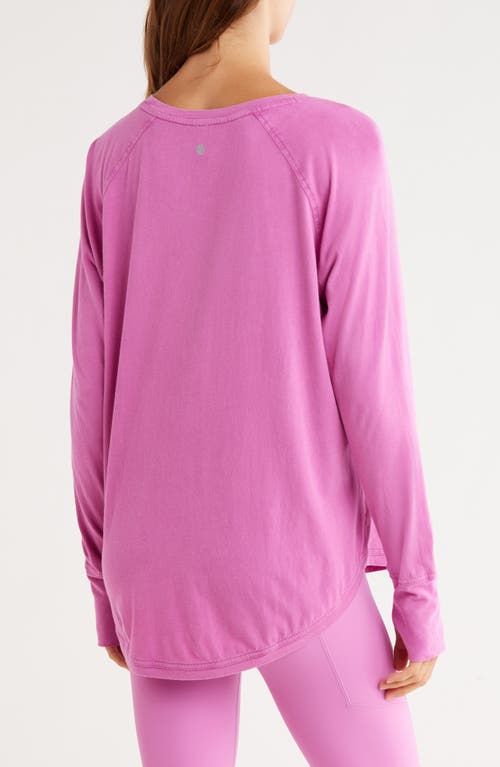 Z By Zella Vintage Wash Relaxed Long Sleeve 2.0 Tee In Pink