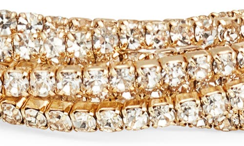 Nordstrom Set Of 10 Crystal Stretch Bracelets In Gold