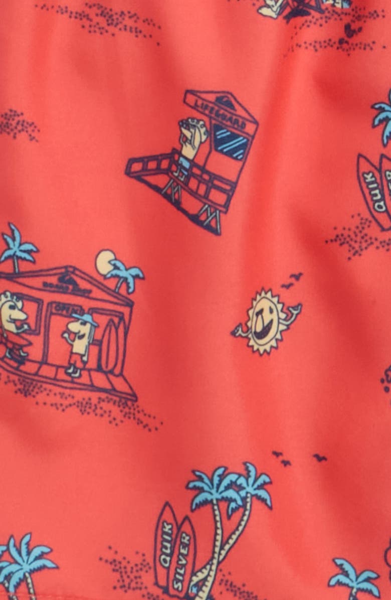 Quiksilver Kids' Everyday Mix Volley Swim Trunks, Alternate, color, Hot Coral