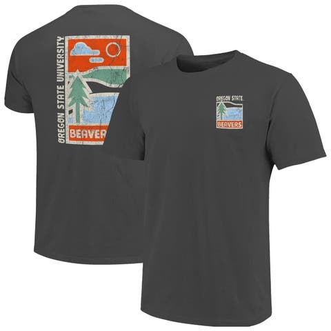Men's  Graphite Oregon State Beavers Comfort Colors Minimal Vista Distressed Graphics T-Shirt