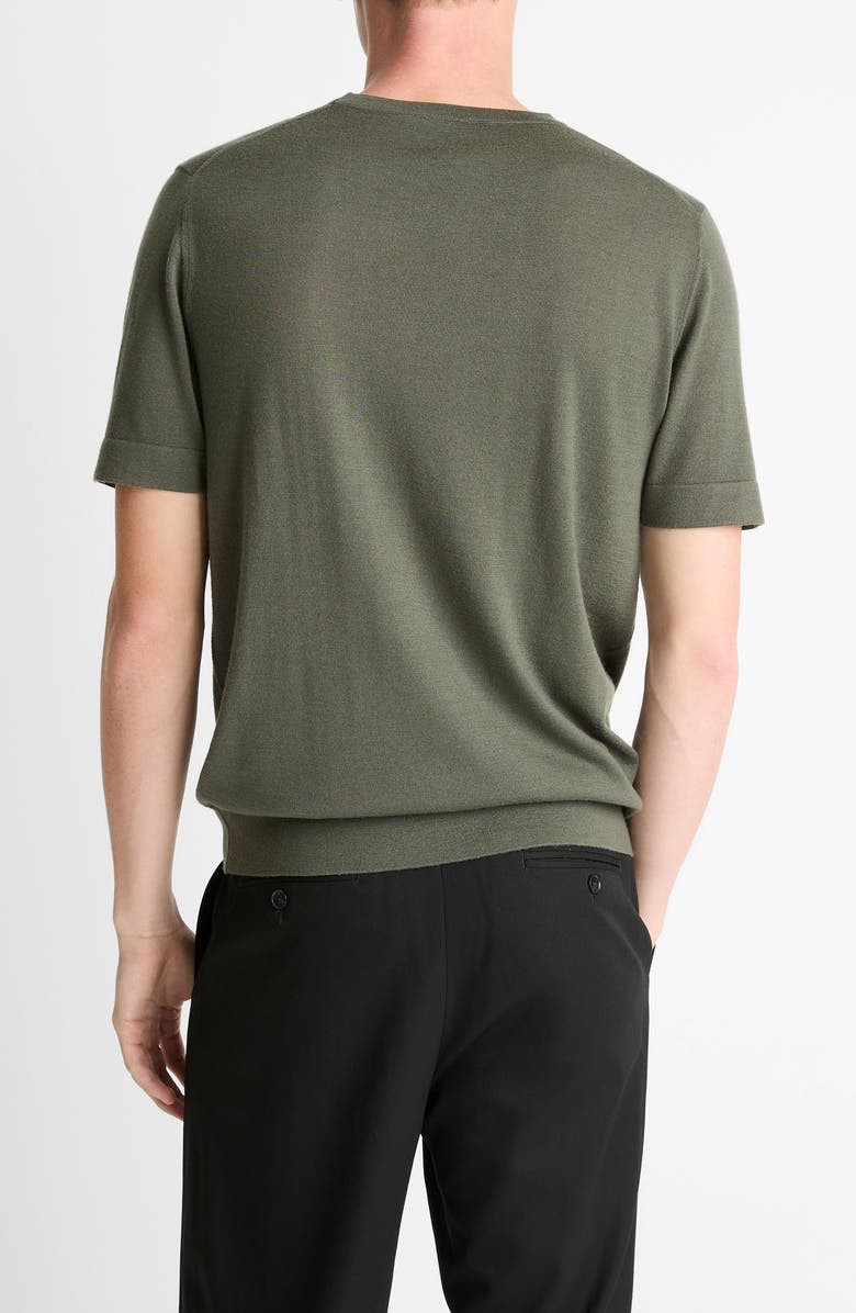 Vince Short Sleeve Wool & Cashmere Crewneck Sweater, Alternate, color, Sycamore