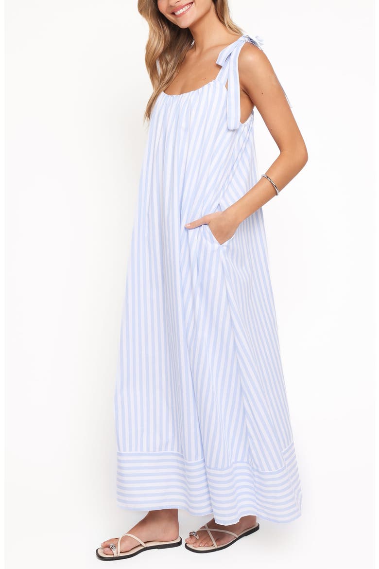Amber Striped Cotton Maxi Dress, Alternate, color, PALE BLUE STRIPE