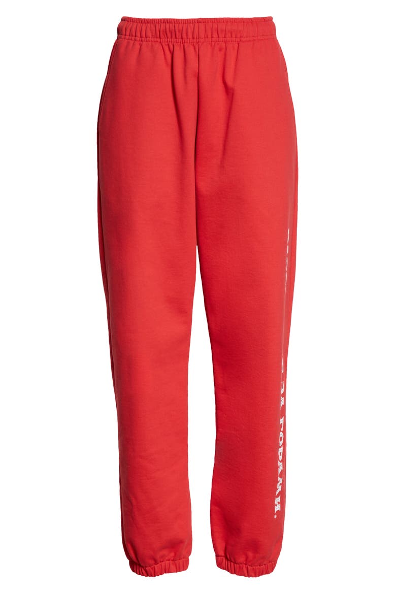 Unisex Print Track Sweatpants, Alternate, color, RED