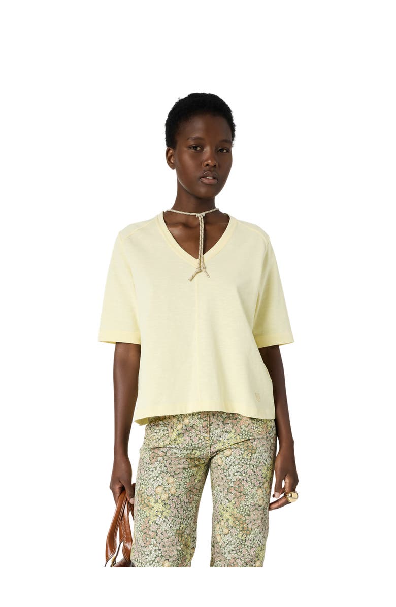 GERARD DAREL Marisa V-Neck Short Sleeve T-Shirt, Main, color, Yellow
