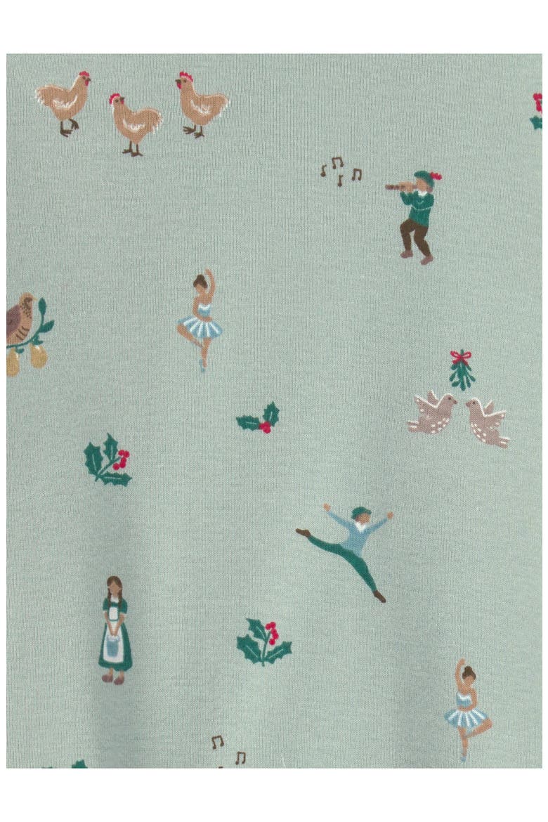 Print Fitted Organic Cotton Two-Piece Pajamas, Alternate, color, LP 12 DAYS OF CHRISTMAS
