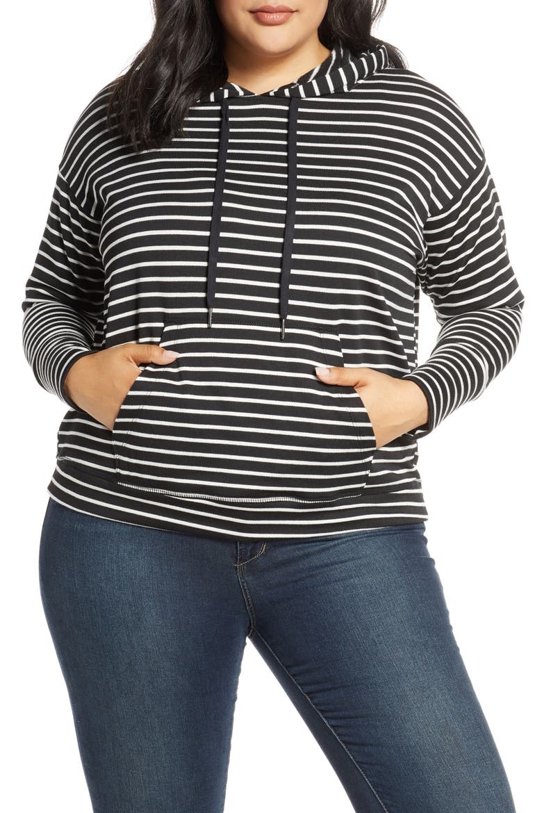 Hoodie Sweatshirt, Main, color, BLACK IVORY DANA STRIPE