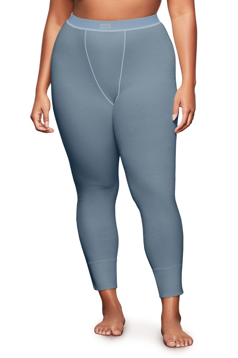 Stretch Cotton Rib Leggings, Main, color, KYANITE