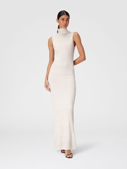Missoni Sequin-embellished Ribbed Dress In White & Gold