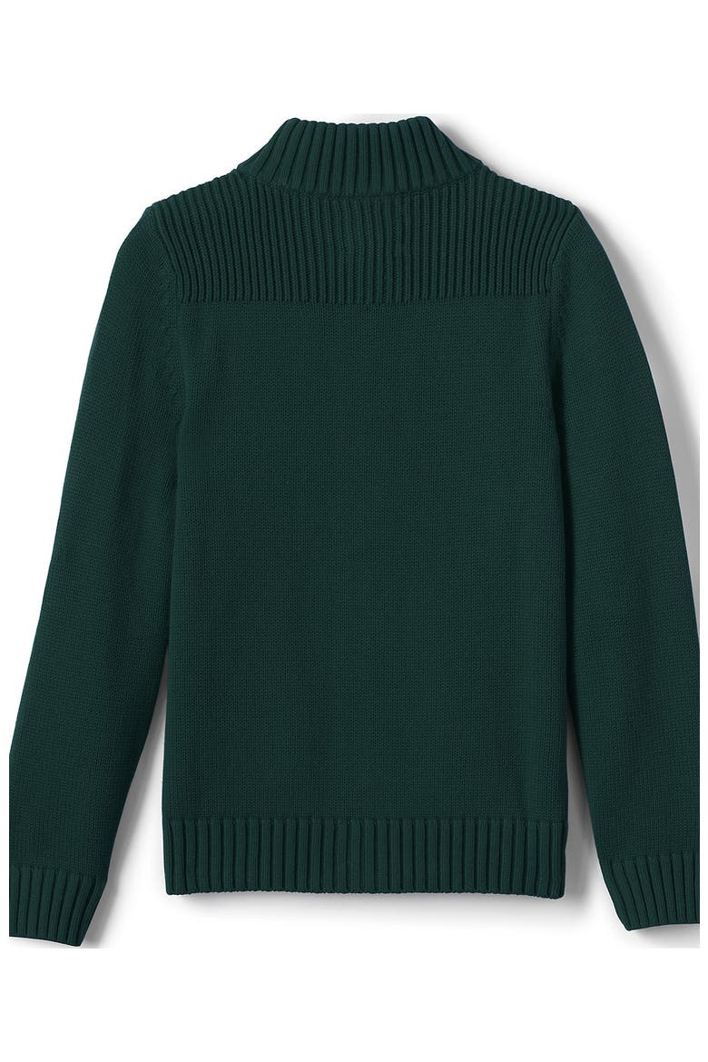 School Uniform Boys Cotton Modal Zip Front Cardigan Sweater, Alternate, color, Evergreen