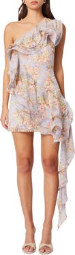 Elliatt Sahara Floral One-Shoulder Minidress