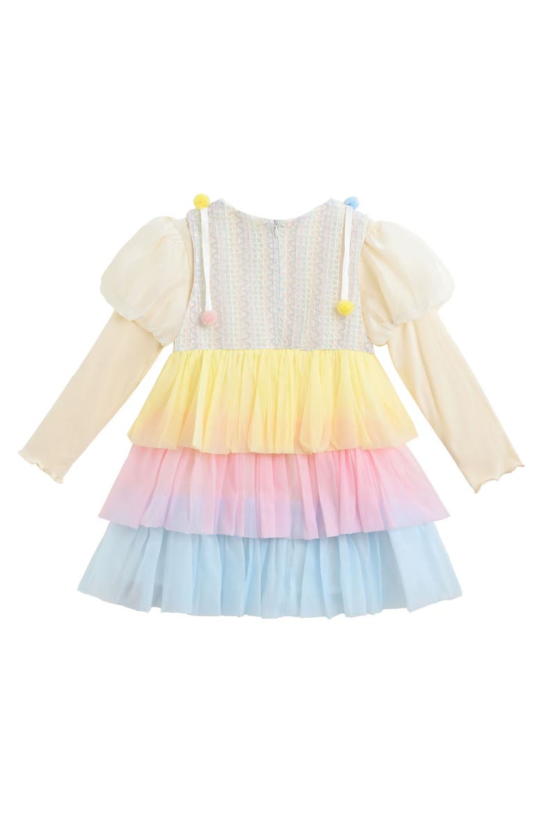 Pastel Pom-Pom Tulle Dress, Alternate, color, Cream