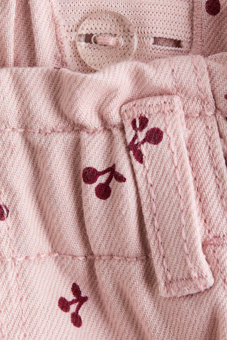 Printed Twill Trousers, Alternate, color, Light pink/cherries