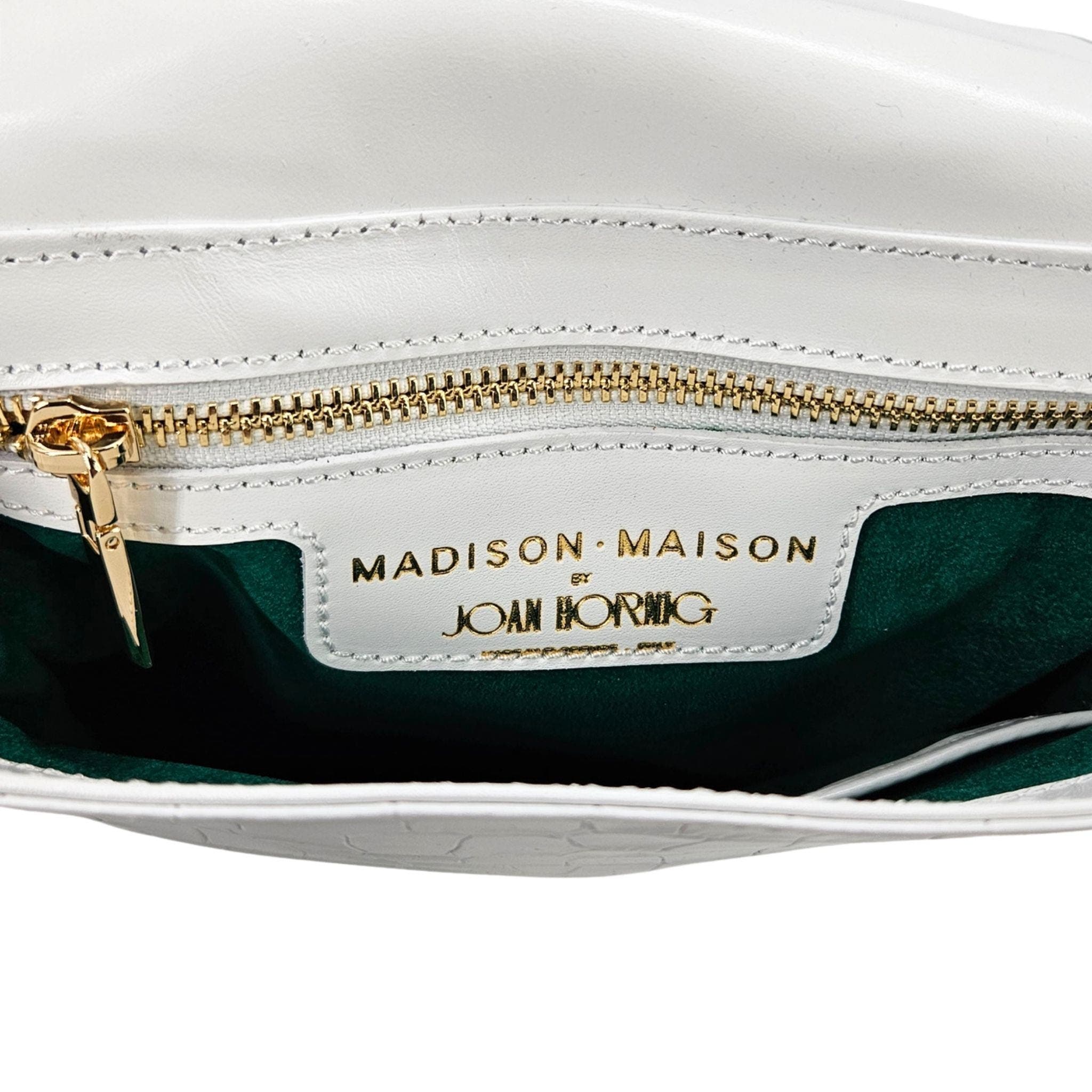 Madison Maison Moc Croc Crossbody Bag, Alternate, color, Off-White