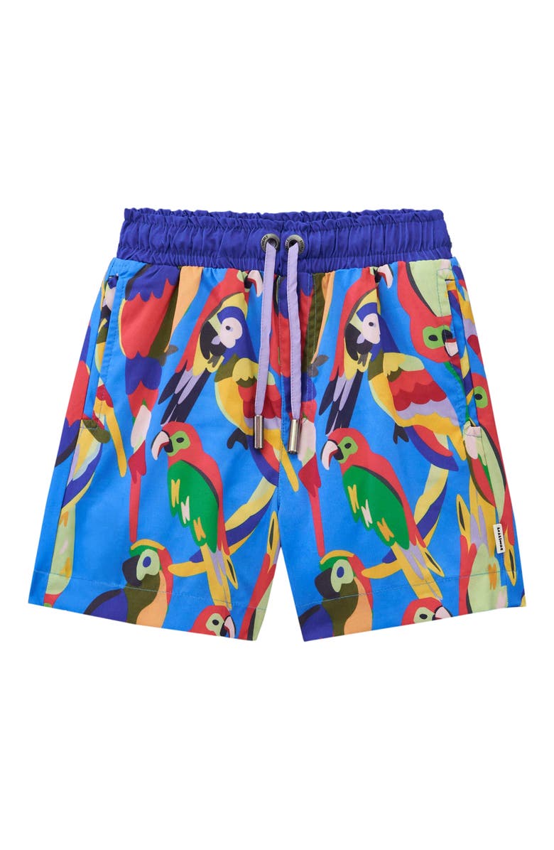 Roarsome Parrot Swim Trunk, Main, color, Bright Blue