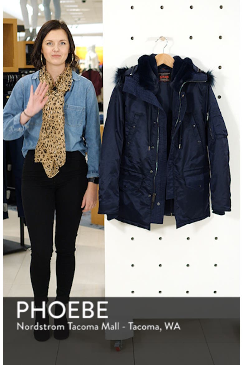 Satin Flight Parka with Removable Faux Fur Lining video