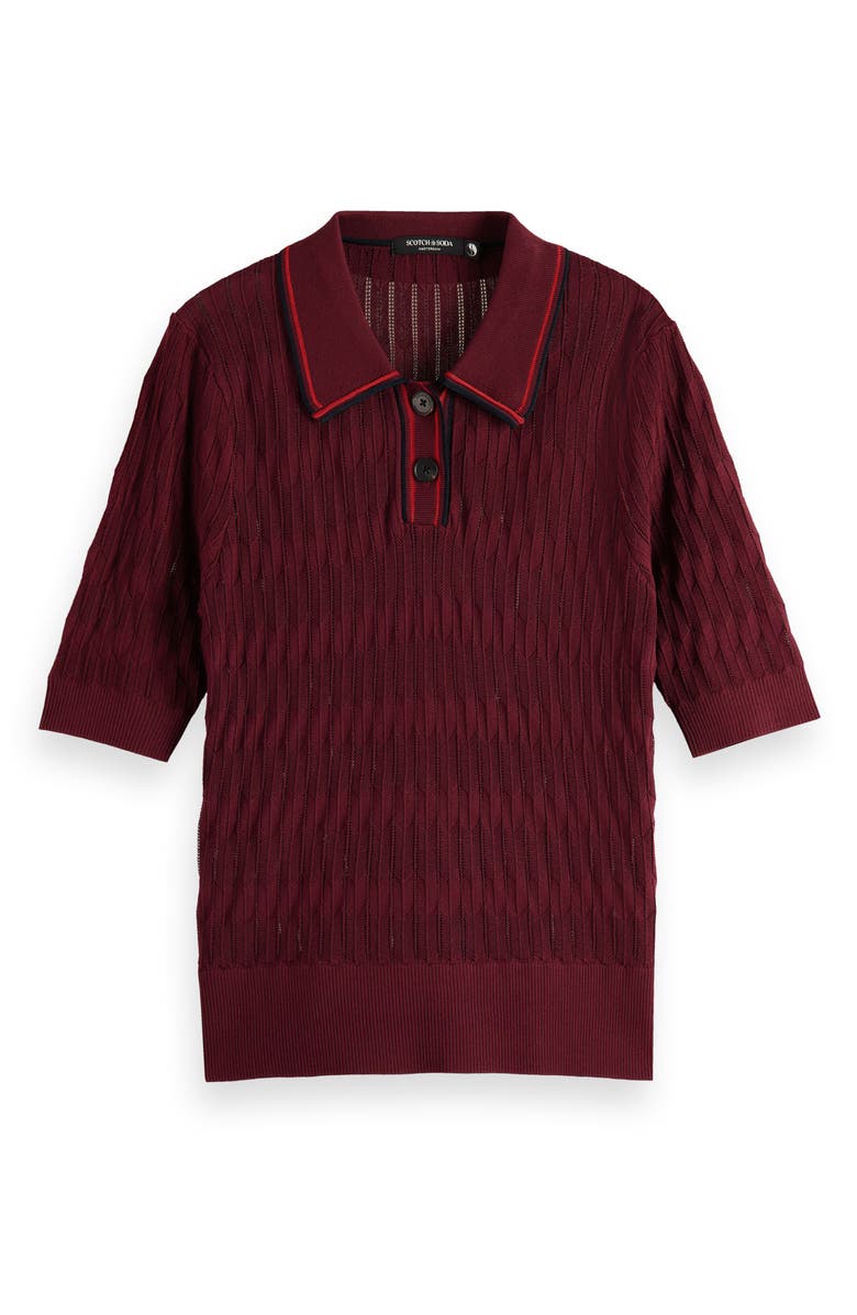 Scotch & Soda Pointelle Polo Sweater, Alternate, color, 