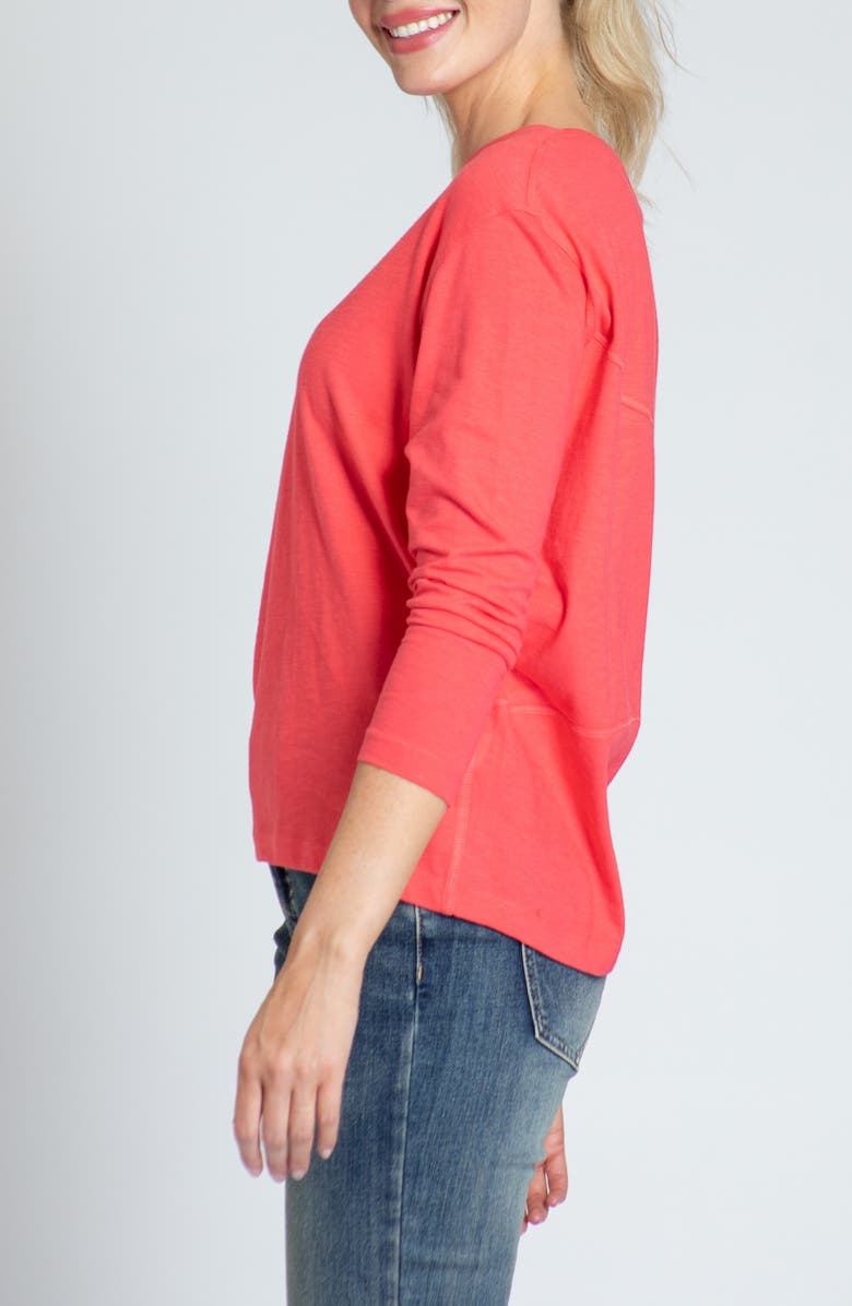 APNY Relaxed Fit Long Sleeve Cotton T-Shirt, Alternate, color, Coral