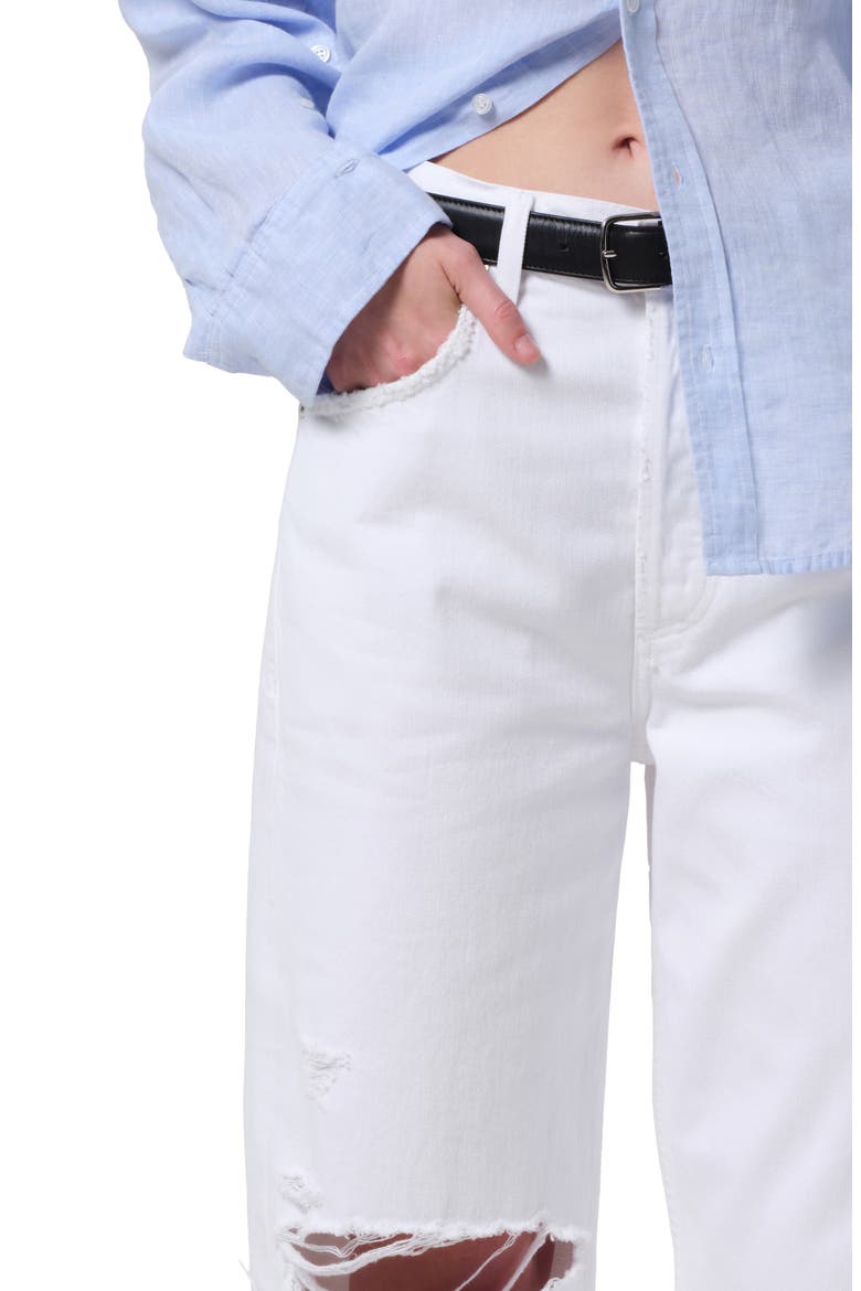 Ayla Ripped Baggy Wide Leg Jeans, Alternate, color, ZINC (WHITE)