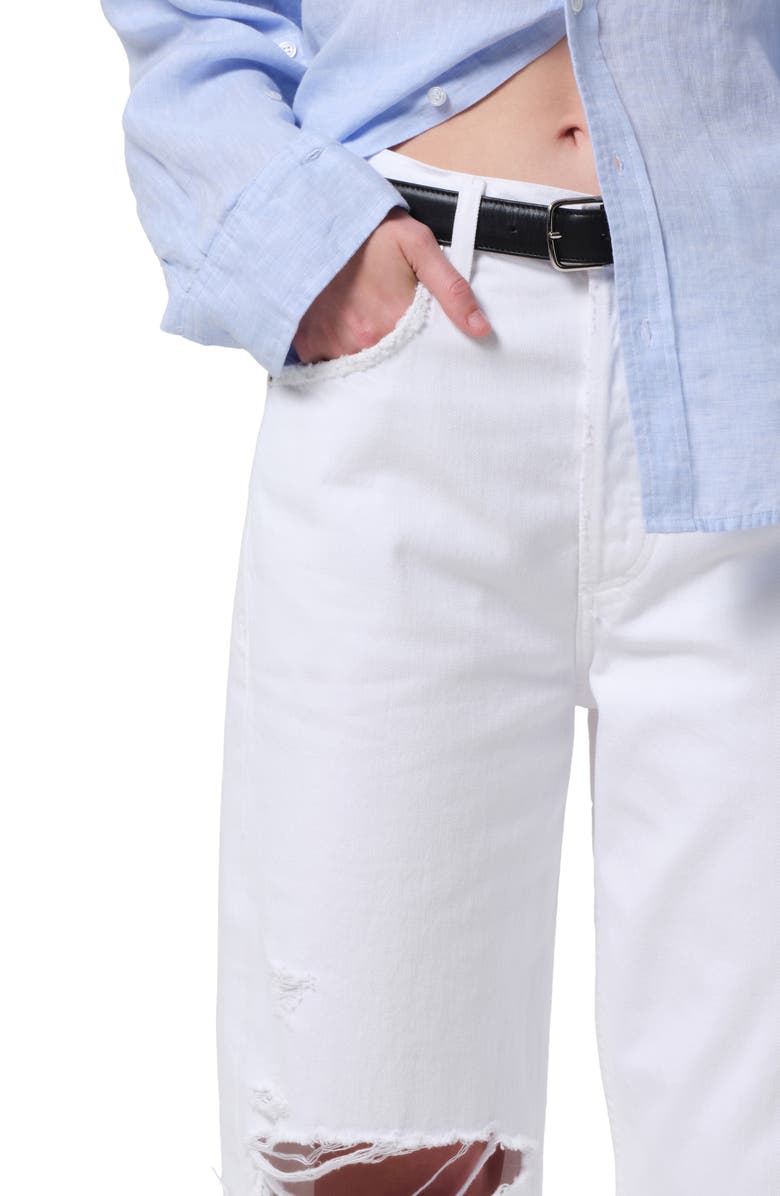 Citizens of Humanity Ayla Ripped Baggy Wide Leg Jeans, Alternate, color, Zinc (White)