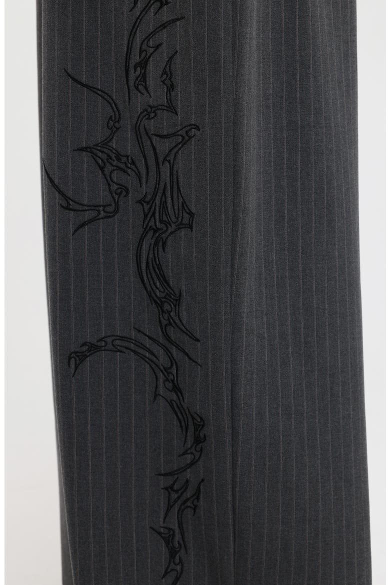 Goliath Gothic Pinstripe Oversize Pants, Alternate, color, GREY