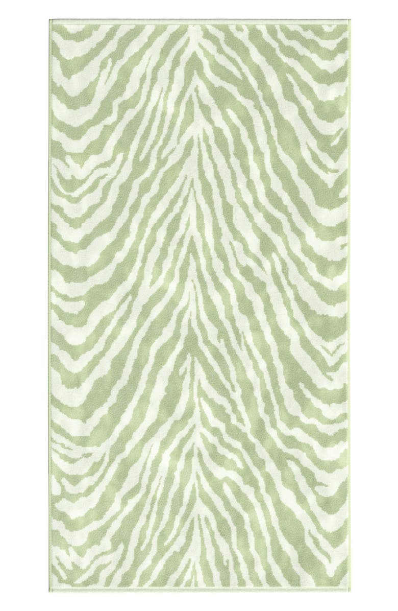 Woven & Weft Oversize Beach Towel, Main, color, Light Sage Green Zebra