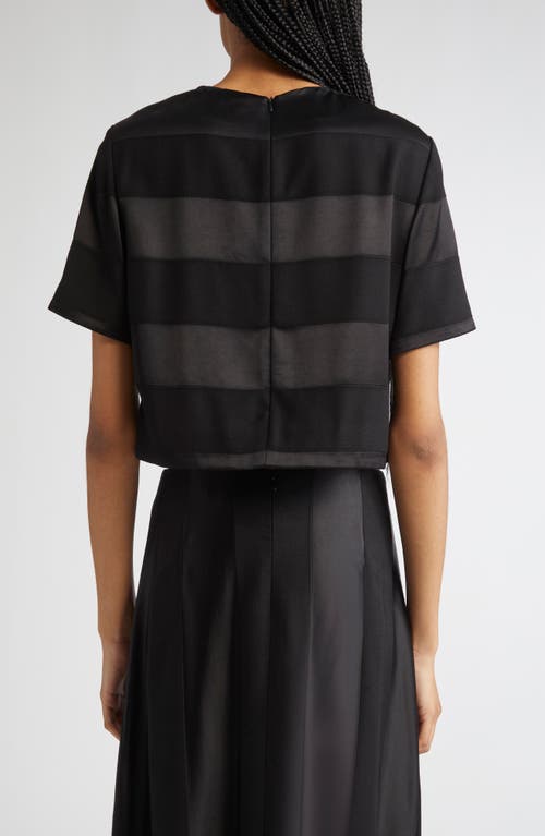 Partow Tori Textured Stripe Crop Top In Black