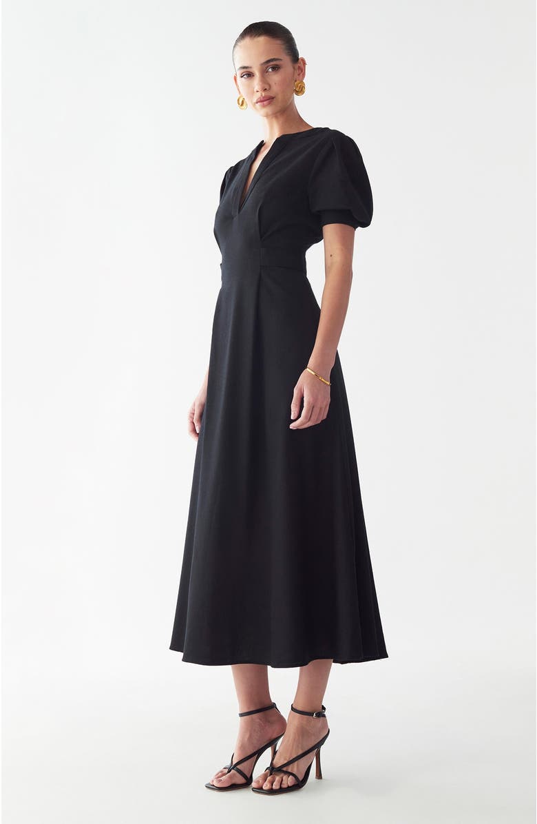 WILLA Winnie Midi Dress, Alternate, color, Black