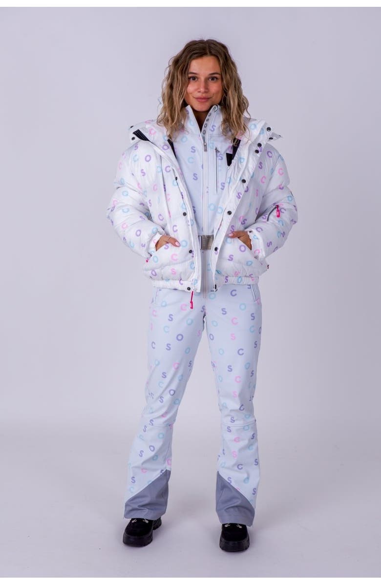 OOSC Chic Puffer Jacket - OOSC Print, Alternate, color, White