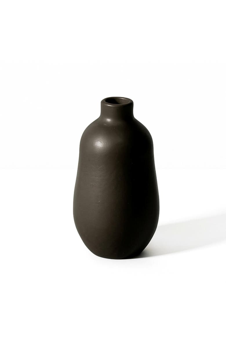 Gharyan Stoneware Vase, Main, color, Matte Black