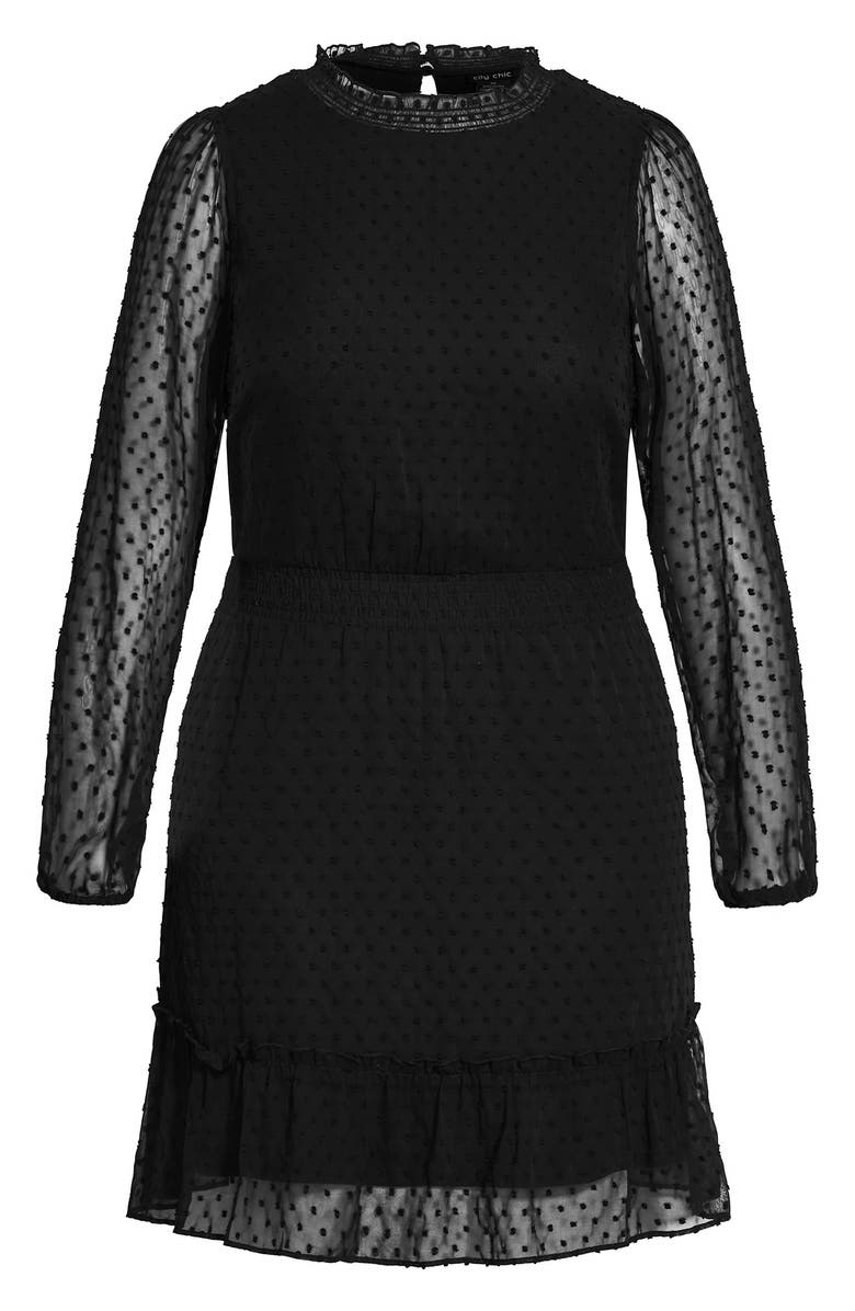 City Chic Dobby Tiered Dress, Alternate, color,