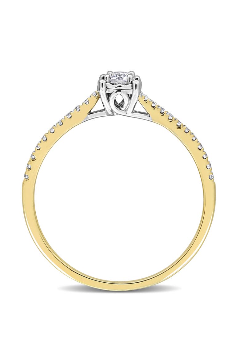 Lab-Grown Diamond Ring in 14k Two-Tone Gold, Alternate, color, Yellow Gold