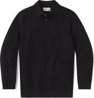 The Normal Brand Robles Long Sleeve Waffle Cotton Polo Sweater