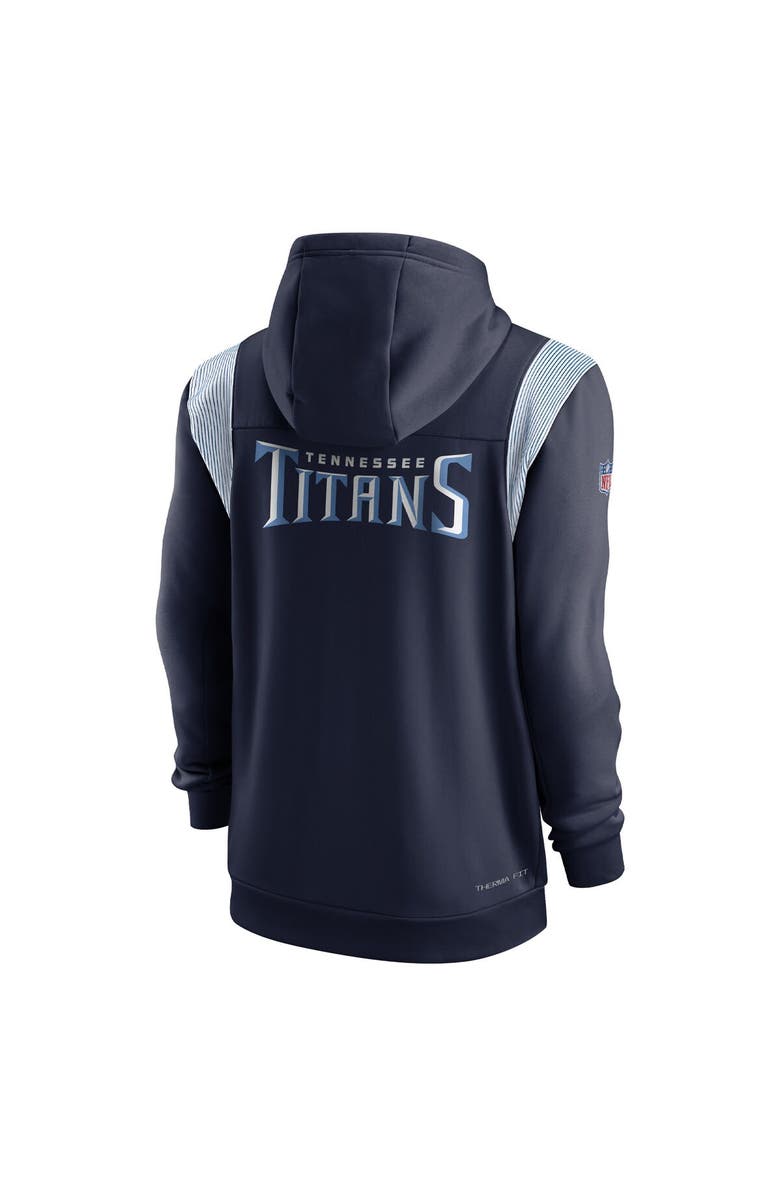 Nike Men's Nike Navy Tennessee Titans Performance Sideline Lockup Full-Zip Hoodie, Alternate, color, 