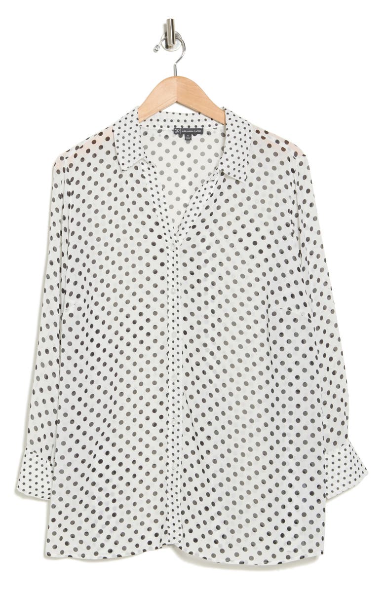Adrianna Papell Big Little Dot Button-Up Shirt, Alternate, color, 
