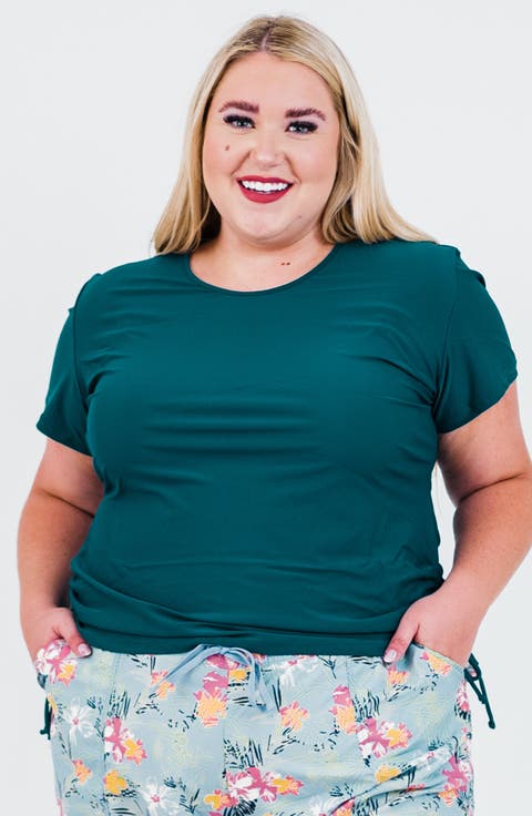 Plus Size Short Sleeve Adele Swim Top