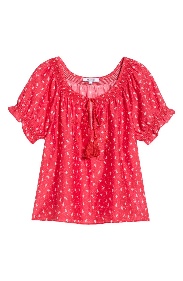 Re/Done Katie Bandana Print Cotton & Silk Top, Alternate, color, Bandana