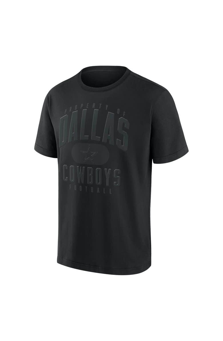 FANATICS Men's Fanatics Black Dallas Cowboys Black Out Heavyweight T-Shirt, Alternate, color, Black