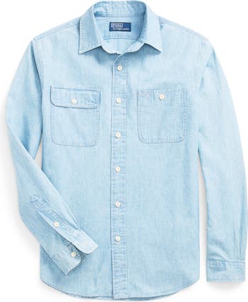 ★★POLO RALPH LAUREN★★ Classic fit chambray work shirt bl Polo Ralph Lauren Classic Fit Chambray Work Shirt | Nordstrom